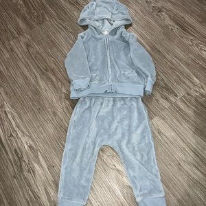 Carters terry cloth blue matching set